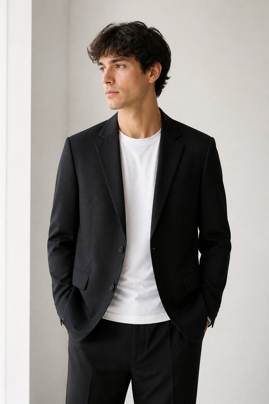 Primark Black Wool Blend Men's Blazer 38R Regular Fit